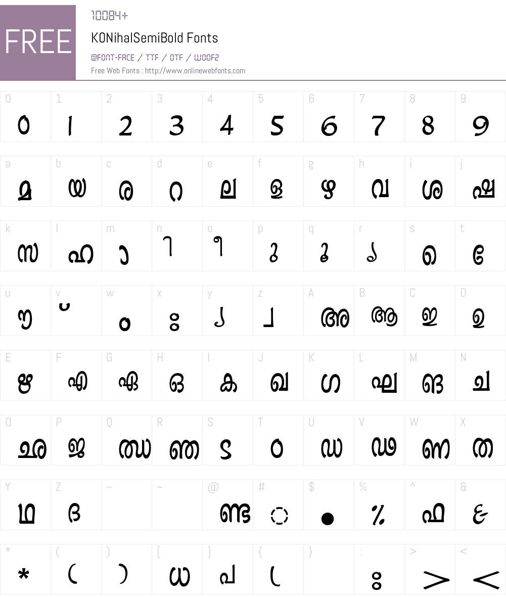 K0NihalSemiBold Font Screenshots
