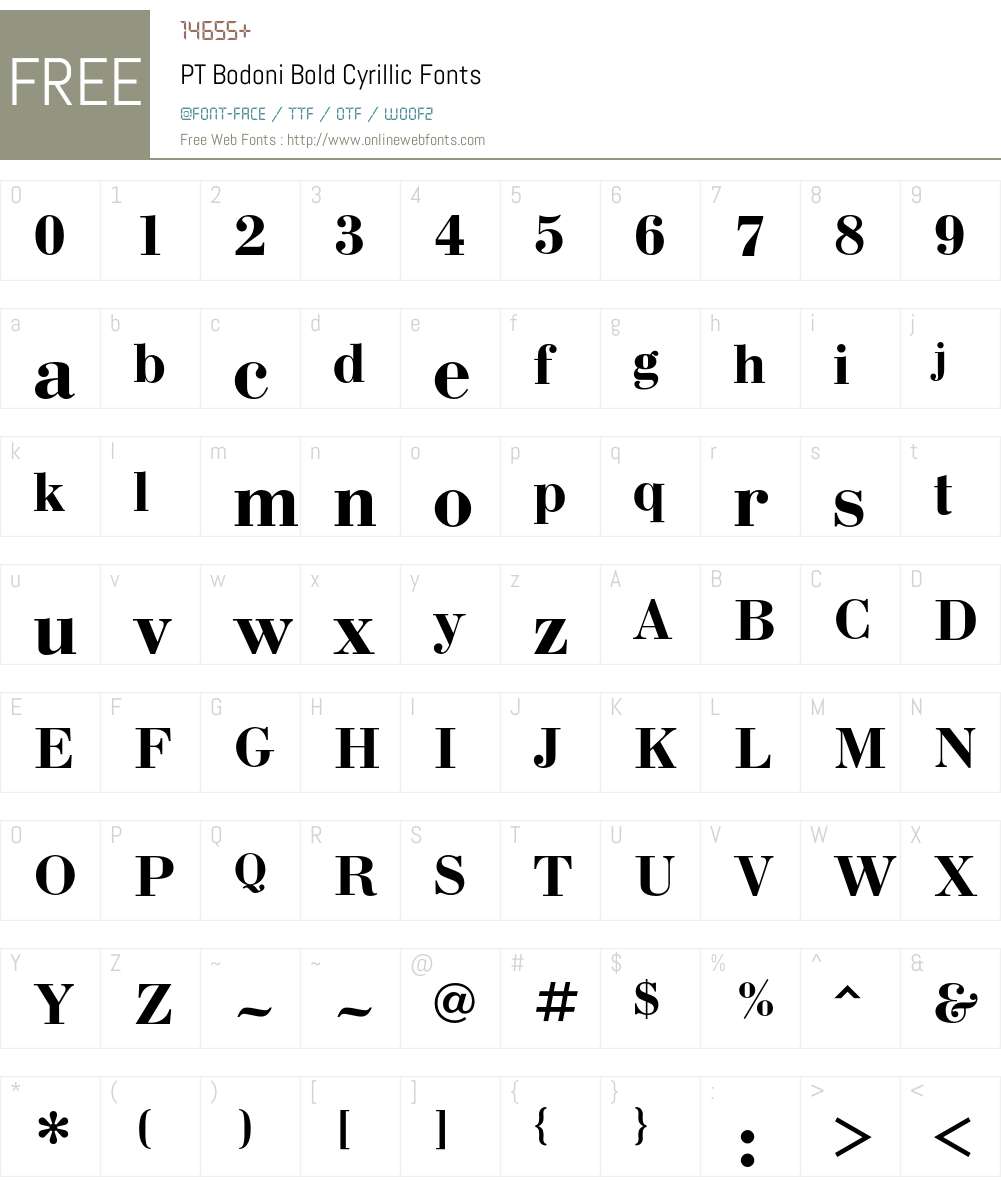 BodoniC Font Screenshots