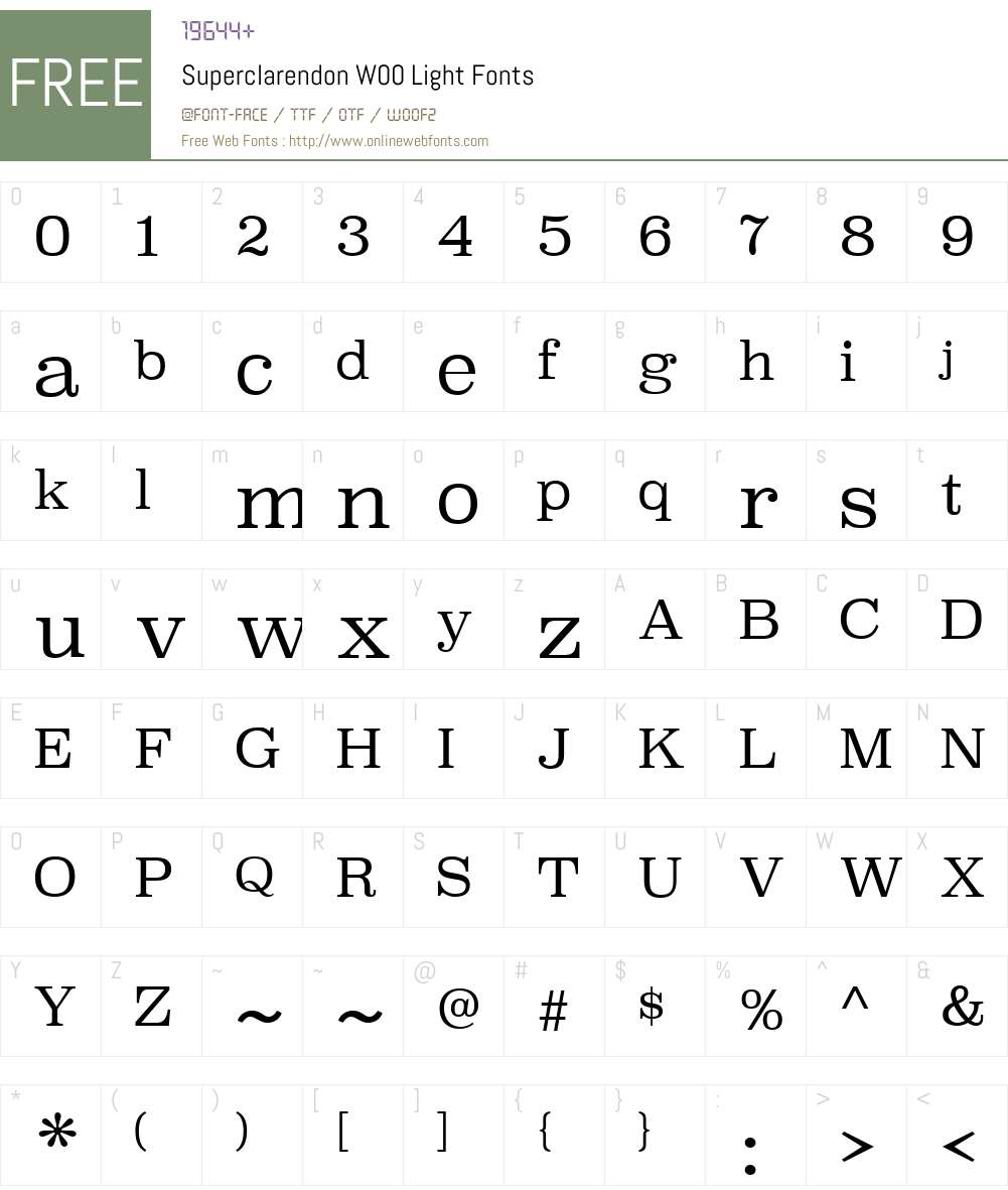 SuperclarendonW00-Light Font Screenshots
