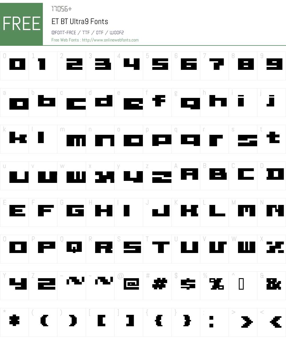 ET BT Font Screenshots