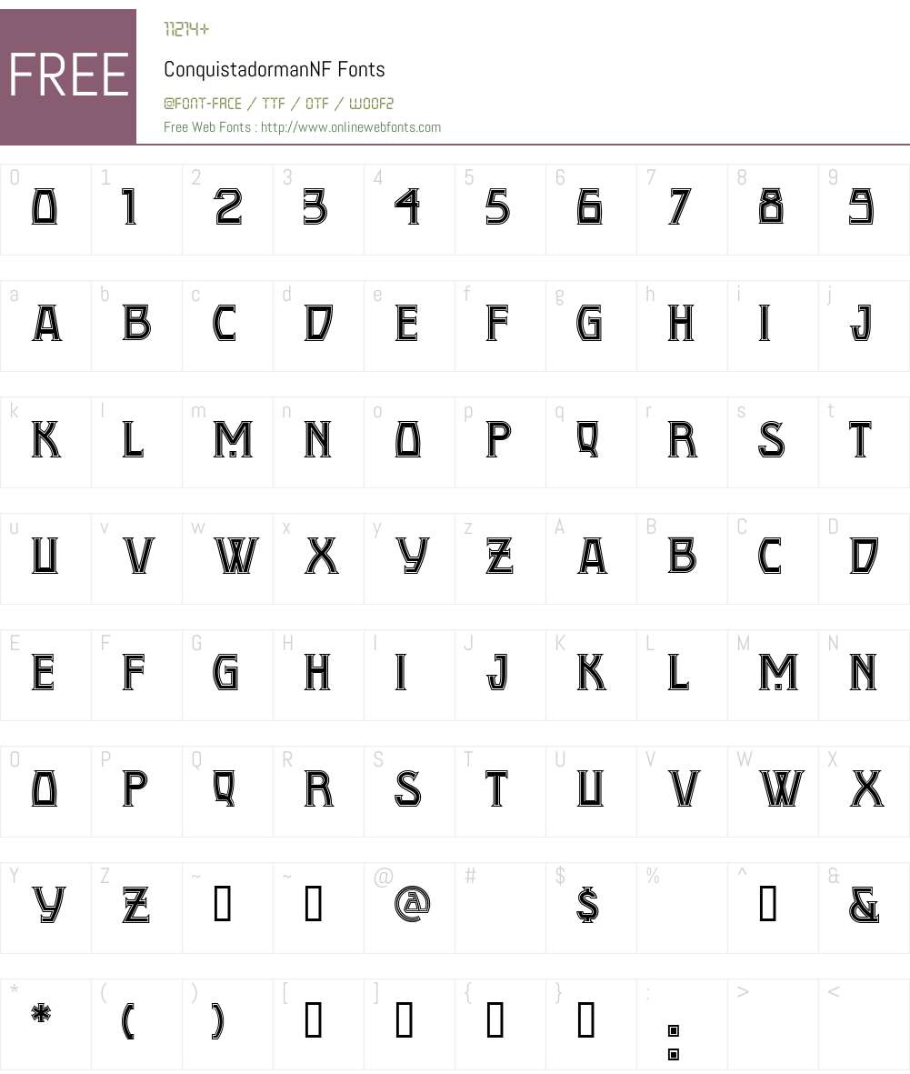 ConquistadormanNF Font Screenshots