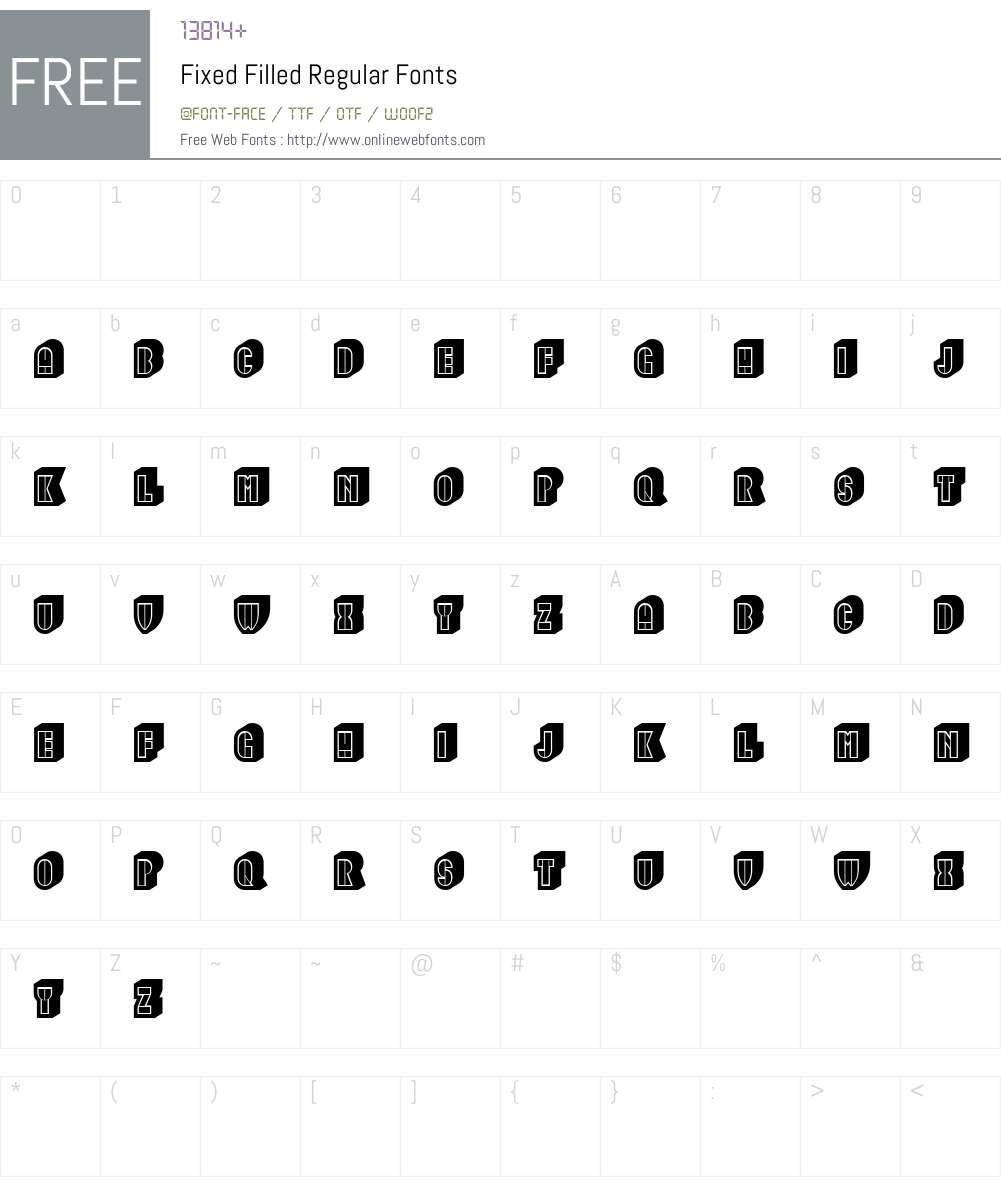 Fixed Filled Font Screenshots