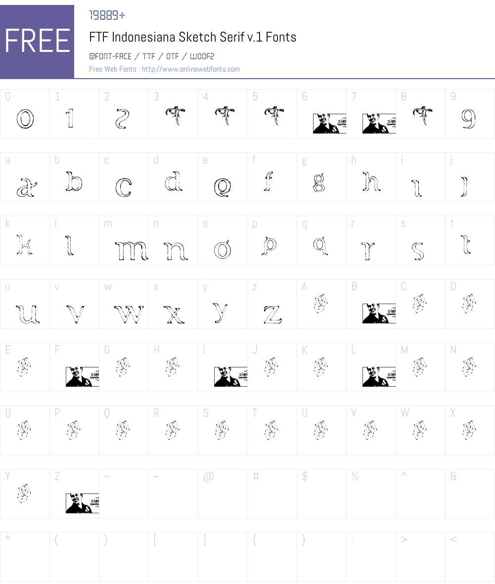 FTF Indonesiana Sketch Serif v. Font Screenshots