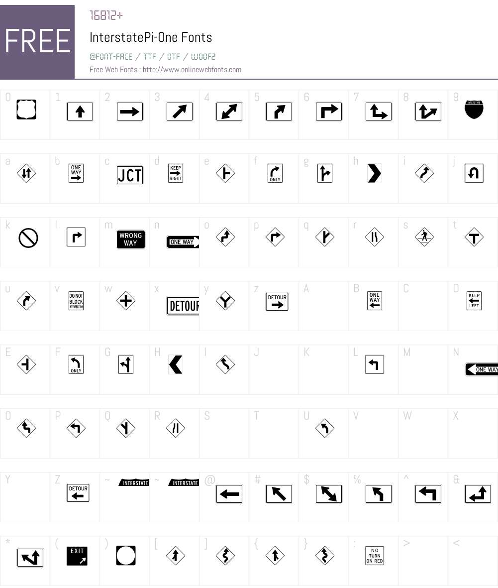 InterstatePi Font Screenshots
