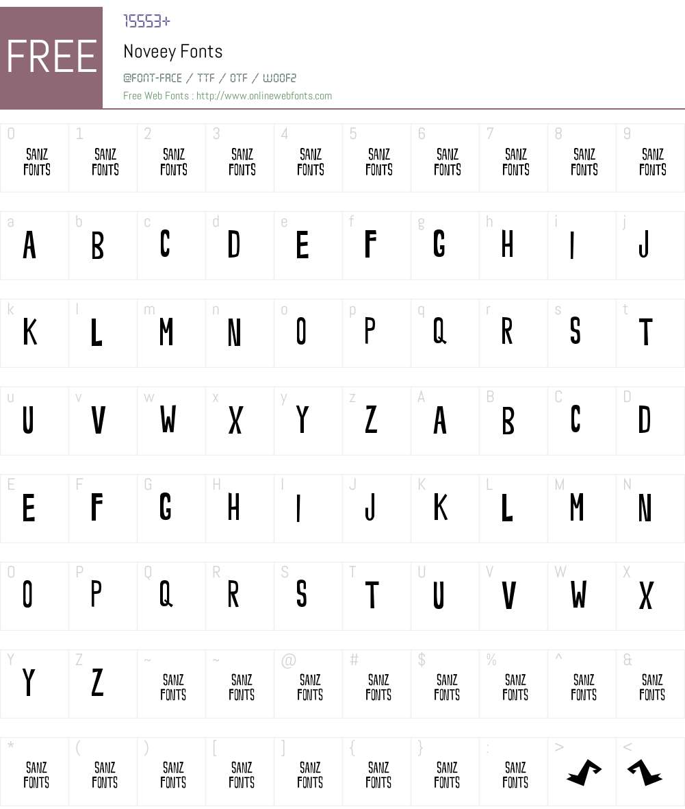 Noveey Font Screenshots