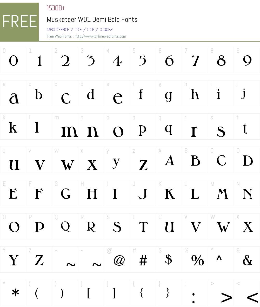 MusketeerW01-DemiBold Font Screenshots