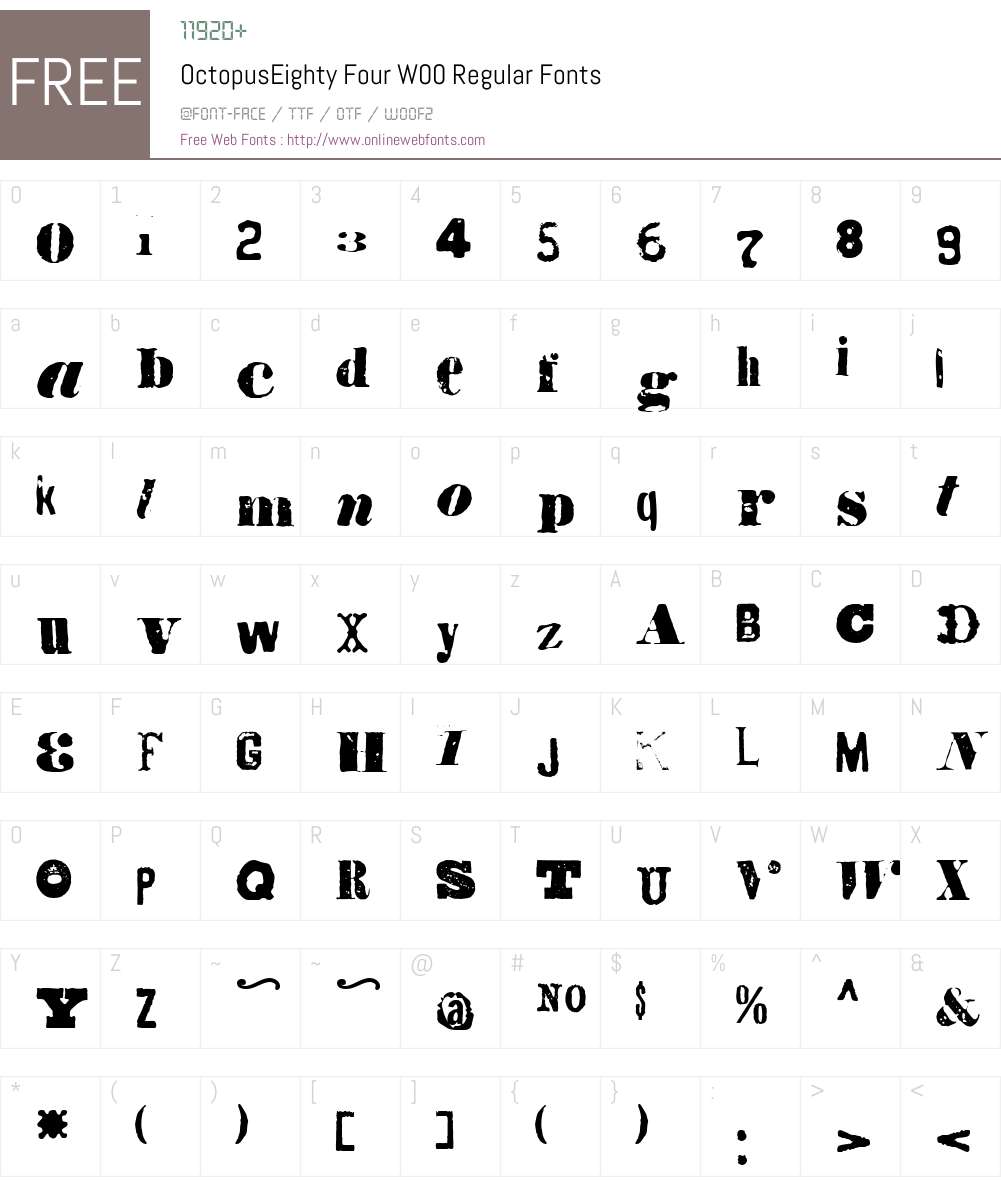 Octopus Font Screenshots