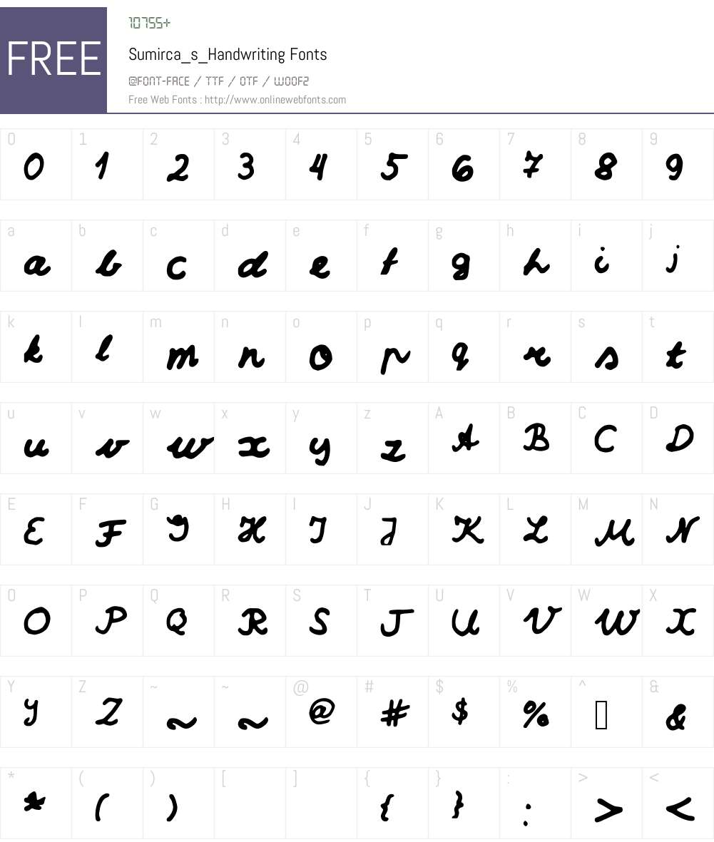 Sumirca_s_Handwriting Font Screenshots
