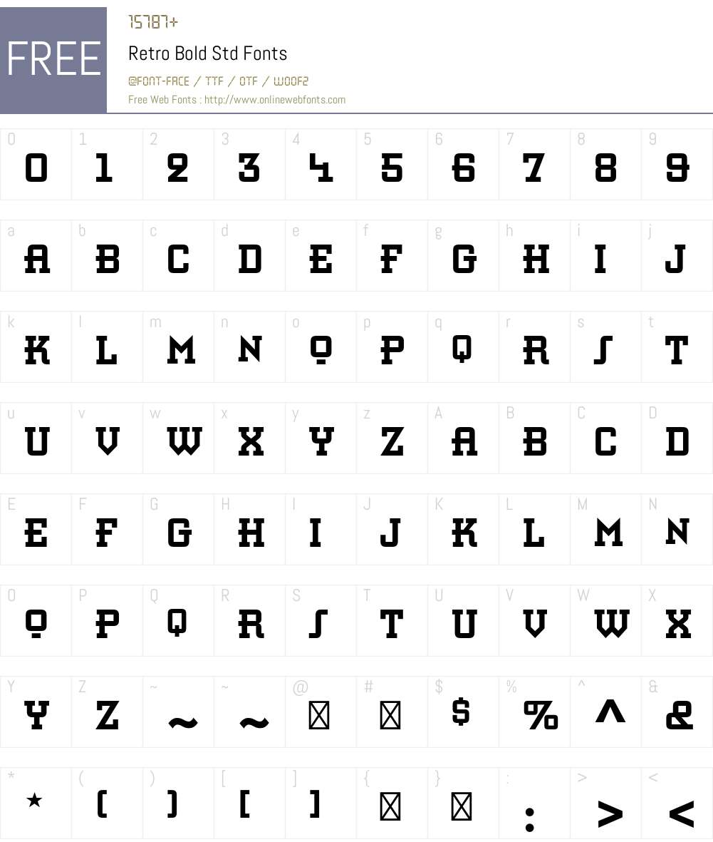 Retro Bold Std Font Screenshots