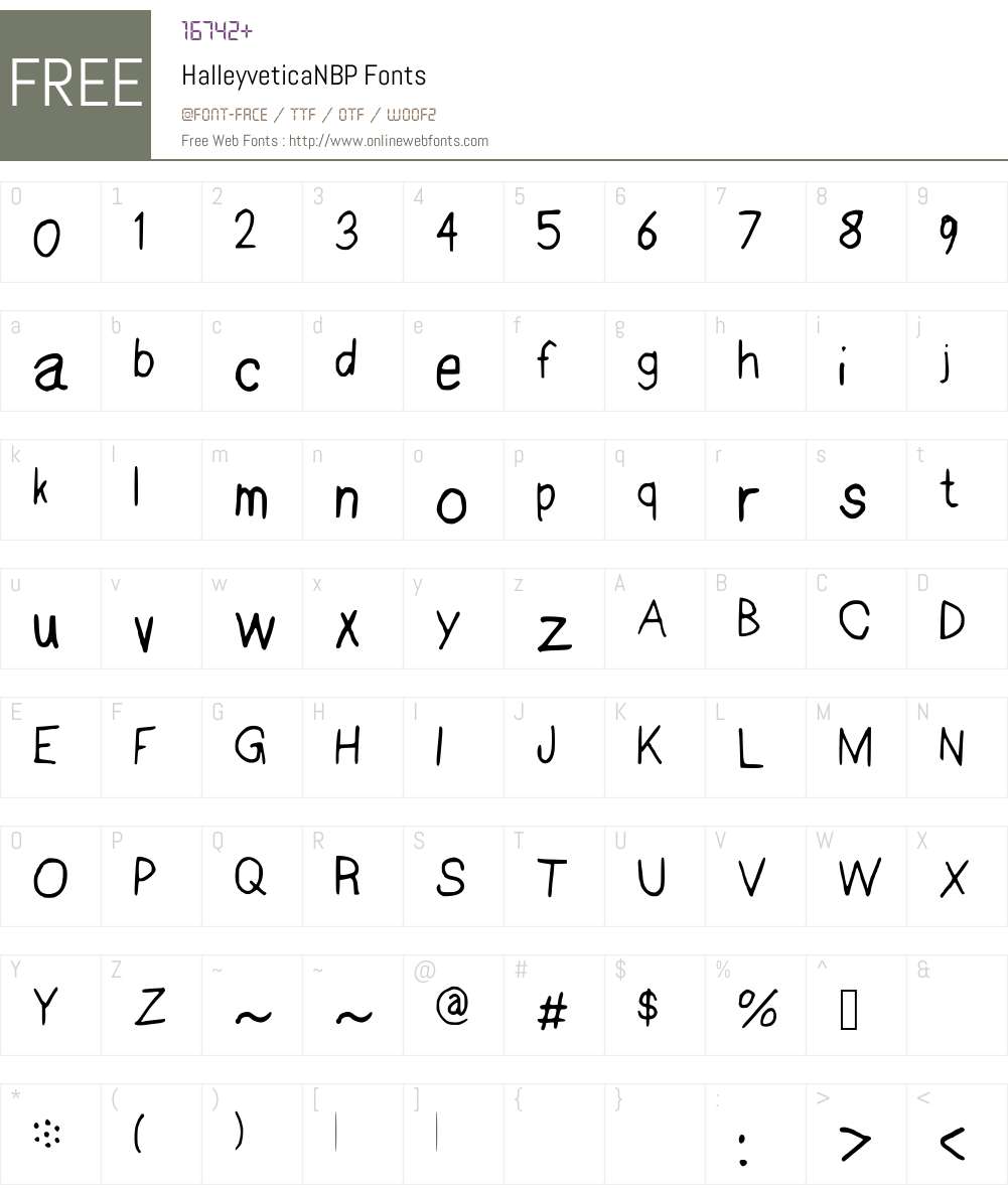 HalleyveticaNBP Font Screenshots