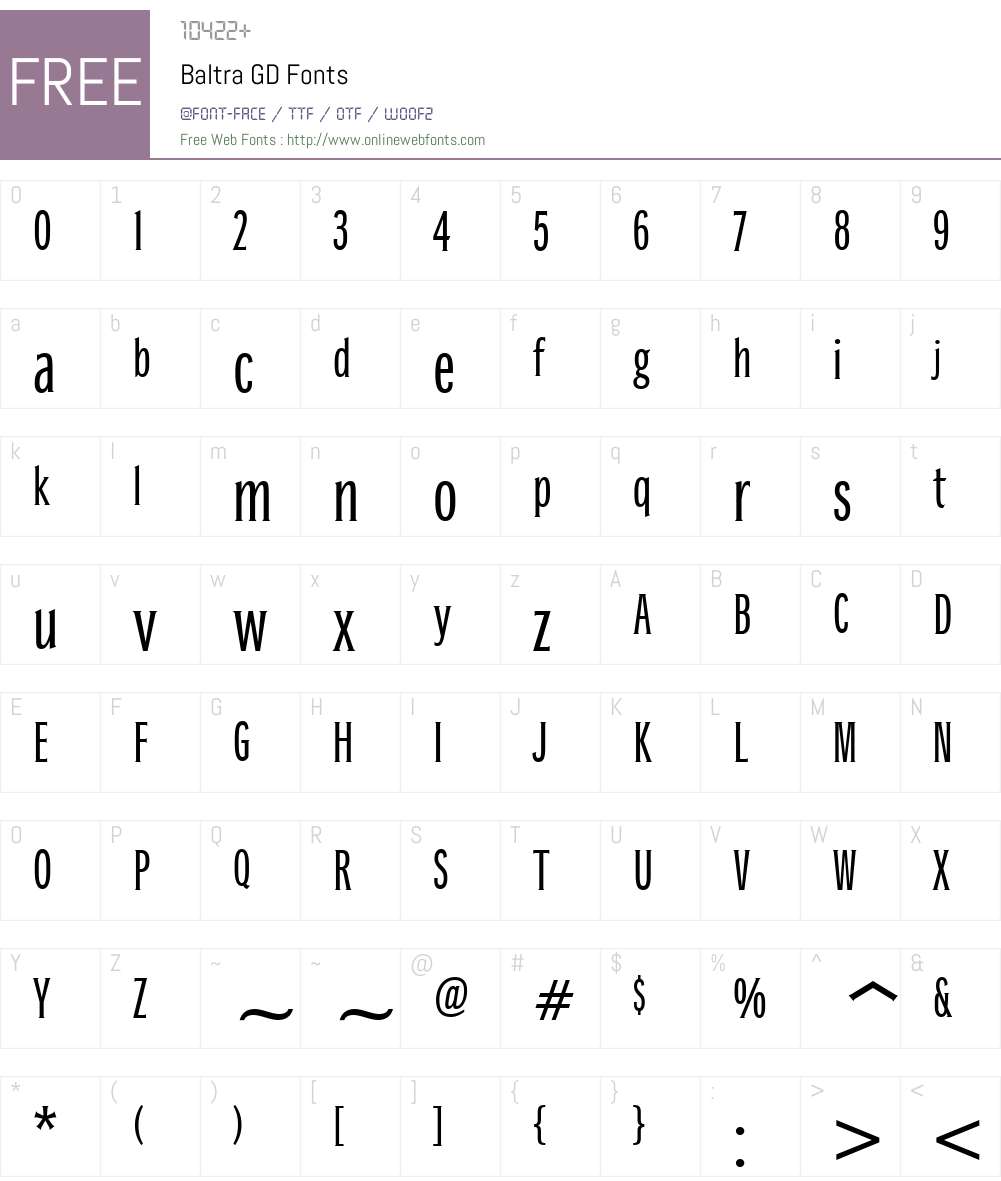 Baltra GD Font Screenshots