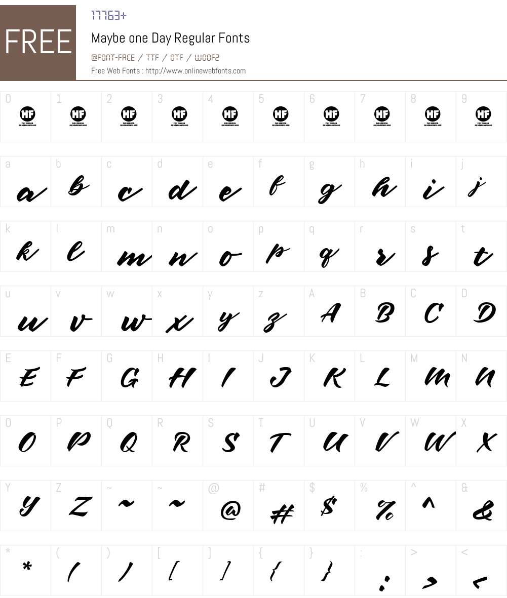 Maybe one Day Font Screenshots
