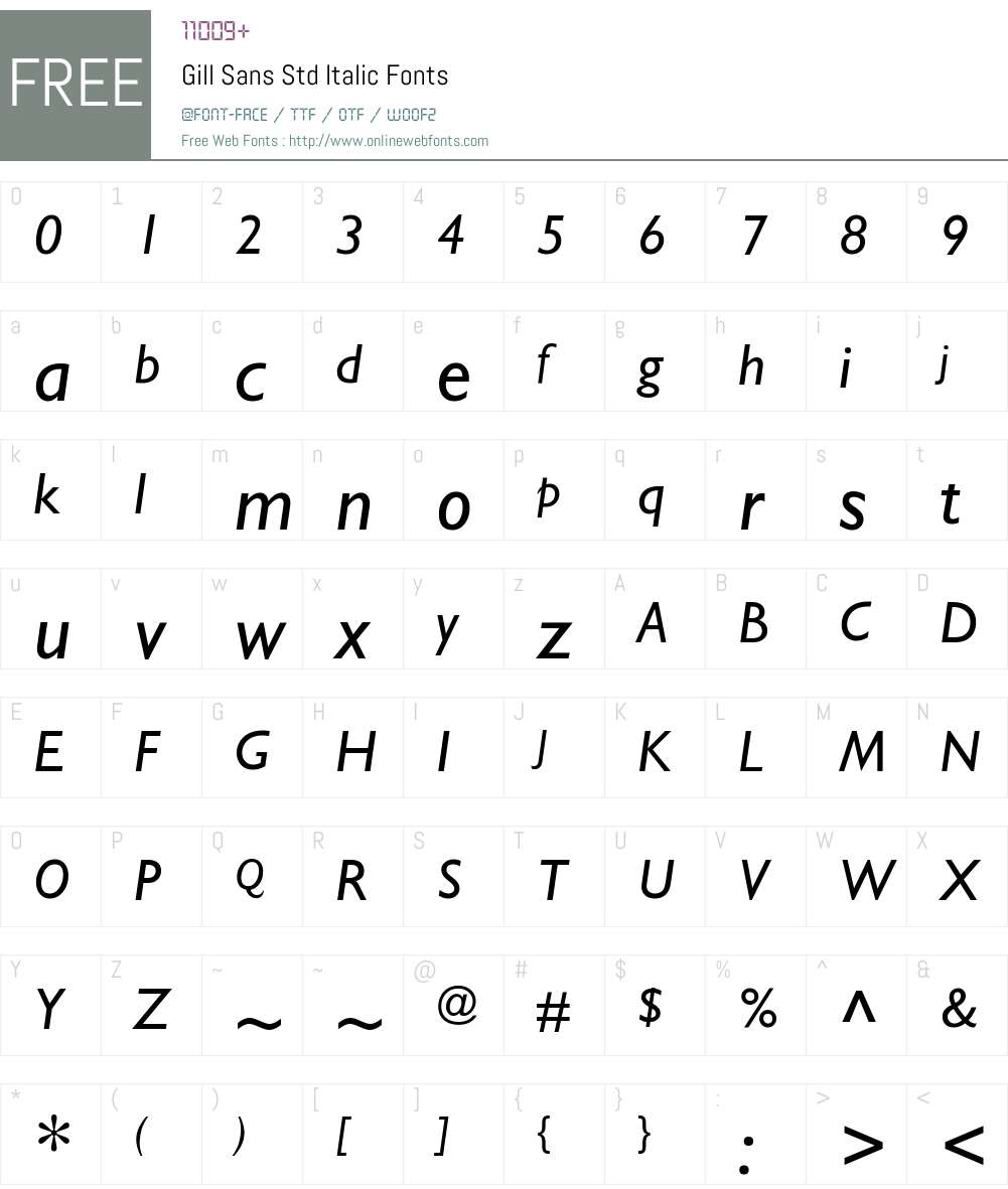 Gill Sans Std Font Screenshots