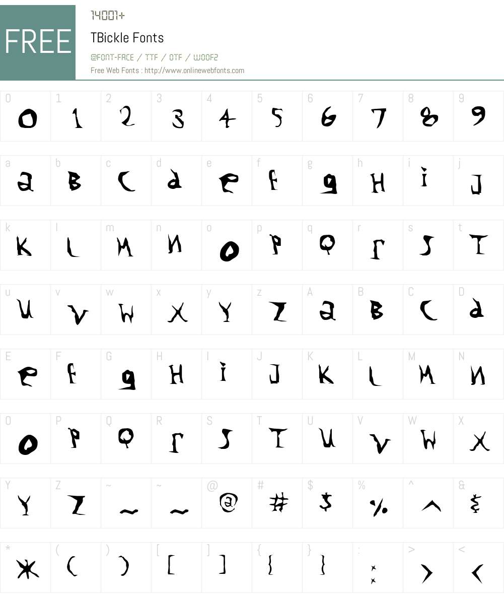 TBickleW00-Reg Font Screenshots