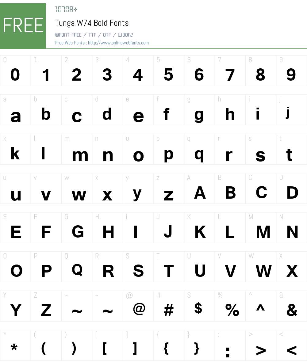 Tunga Font Screenshots