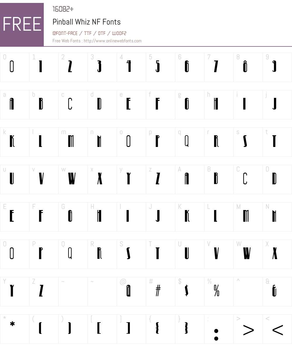 Pinball Whiz NF Font Screenshots
