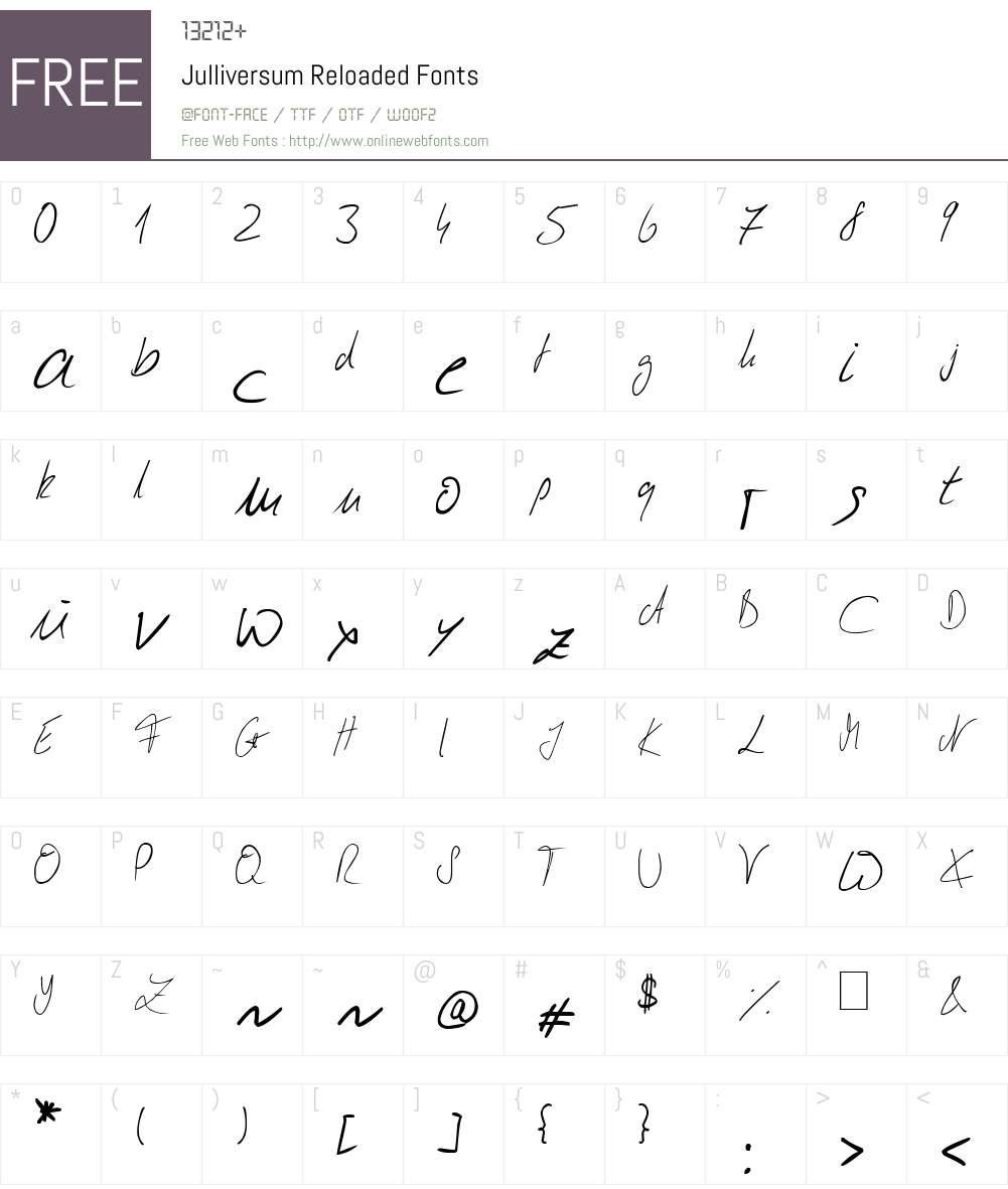 Julliversum Reloaded Font Screenshots