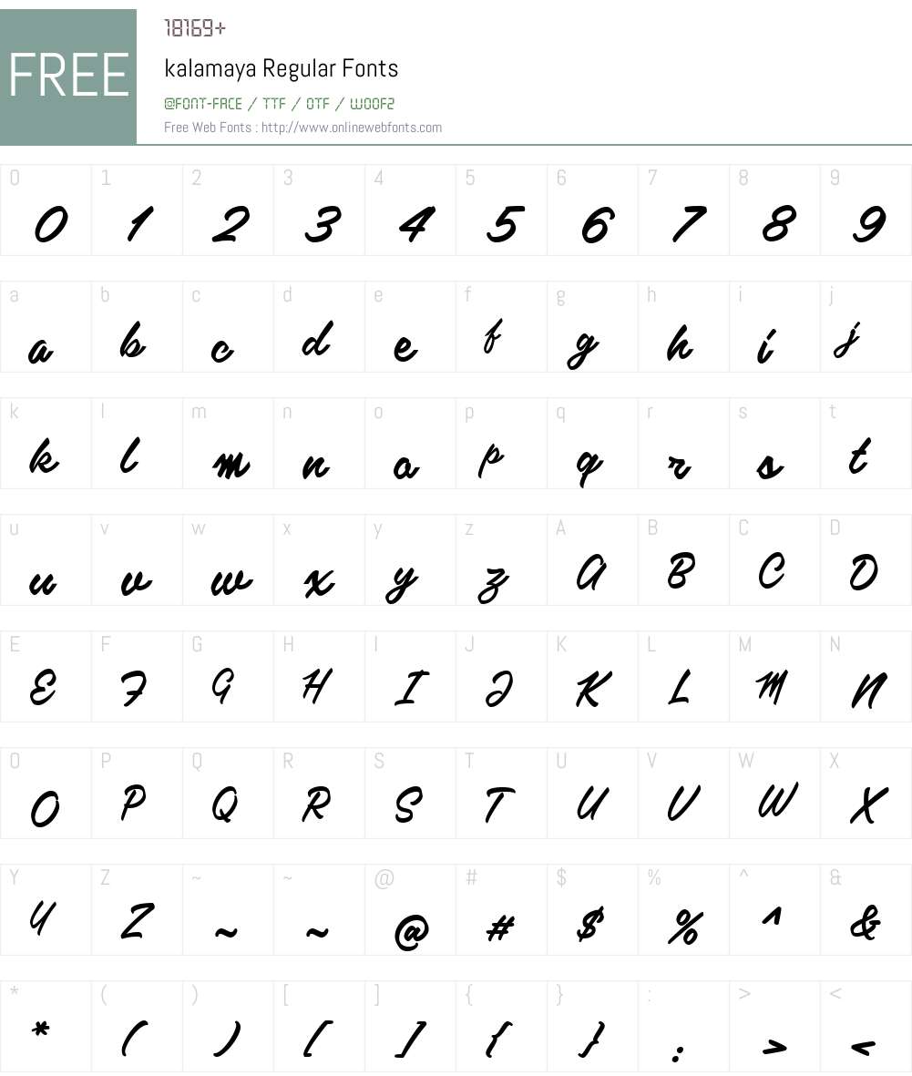 kalamaya Font Screenshots