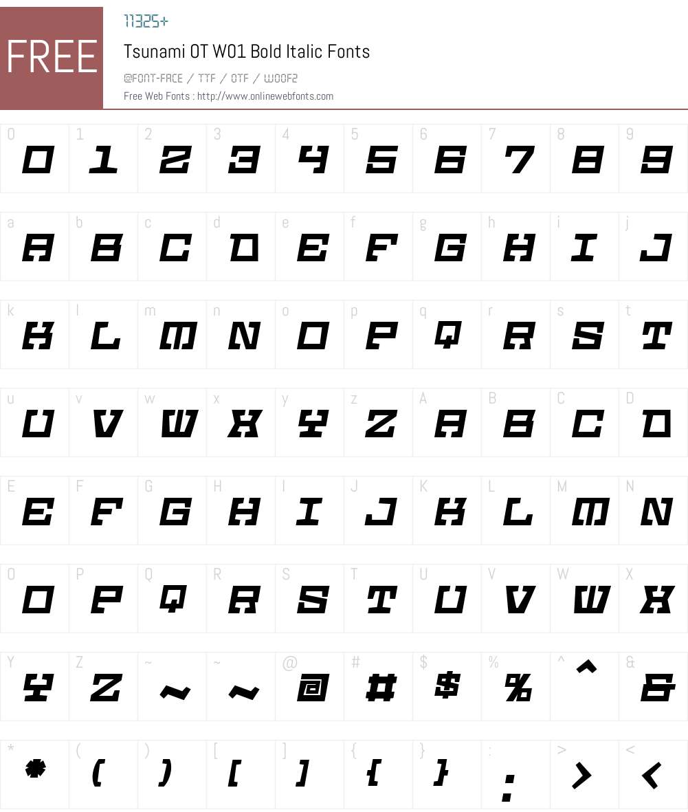FF Tsunami Font Screenshots