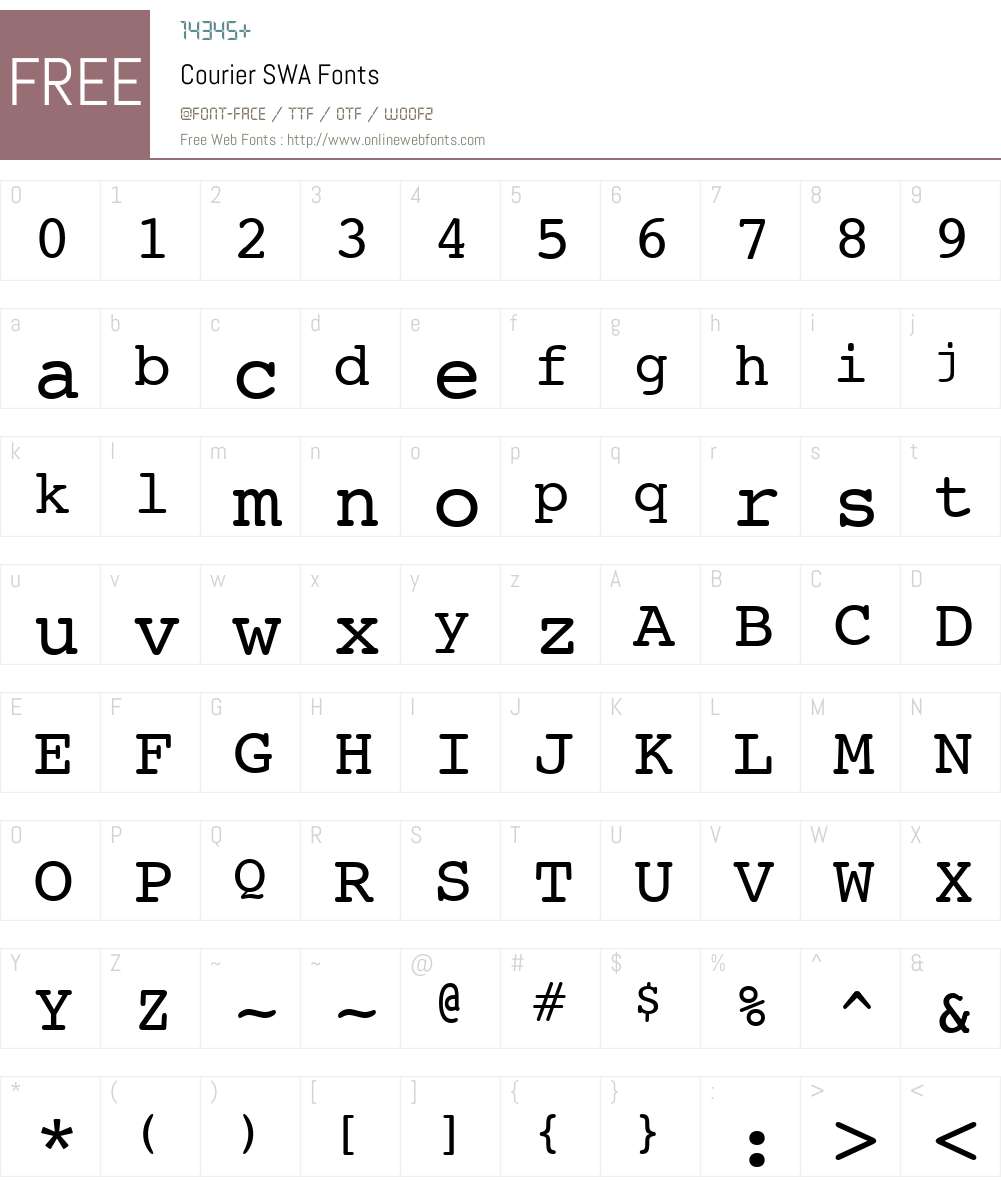 Courier SWA Font Screenshots