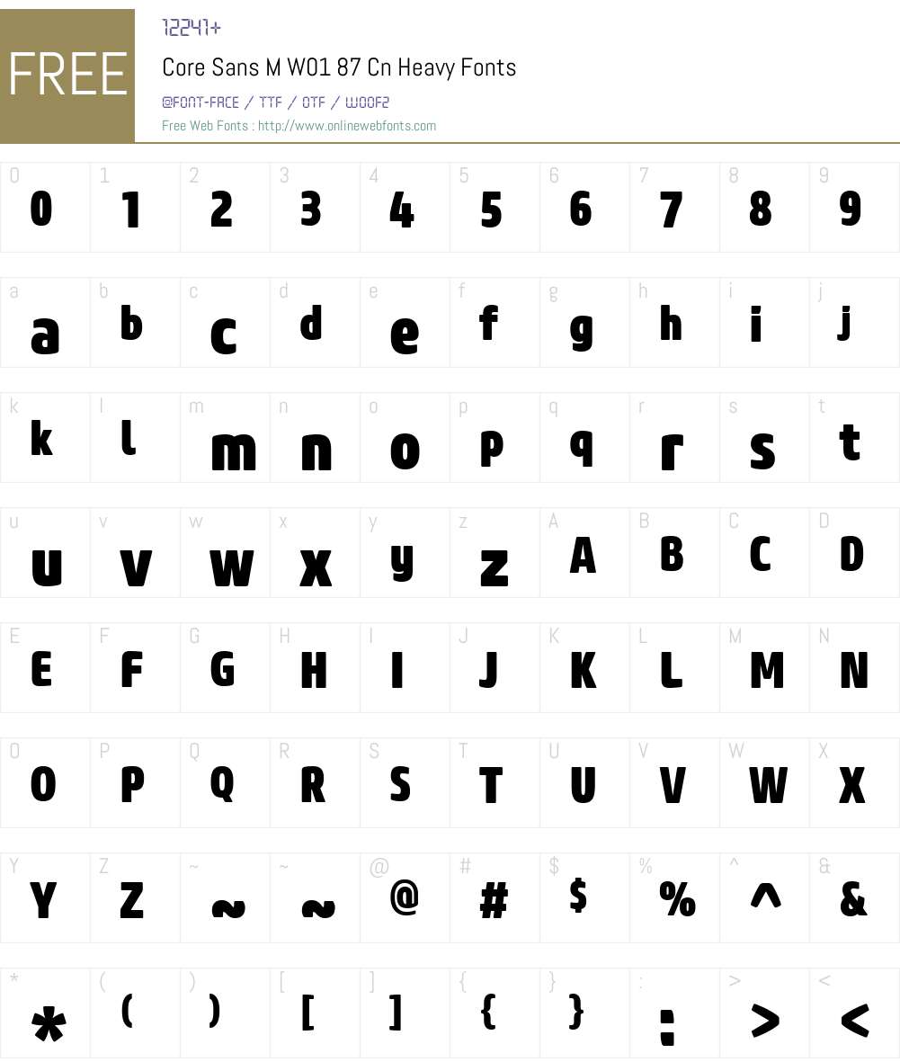 CoreSansMW01-87CnHeavy Font Screenshots