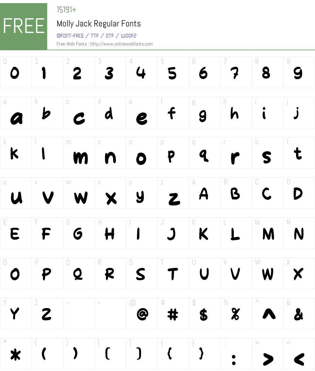 Molly Jack Font Screenshots
