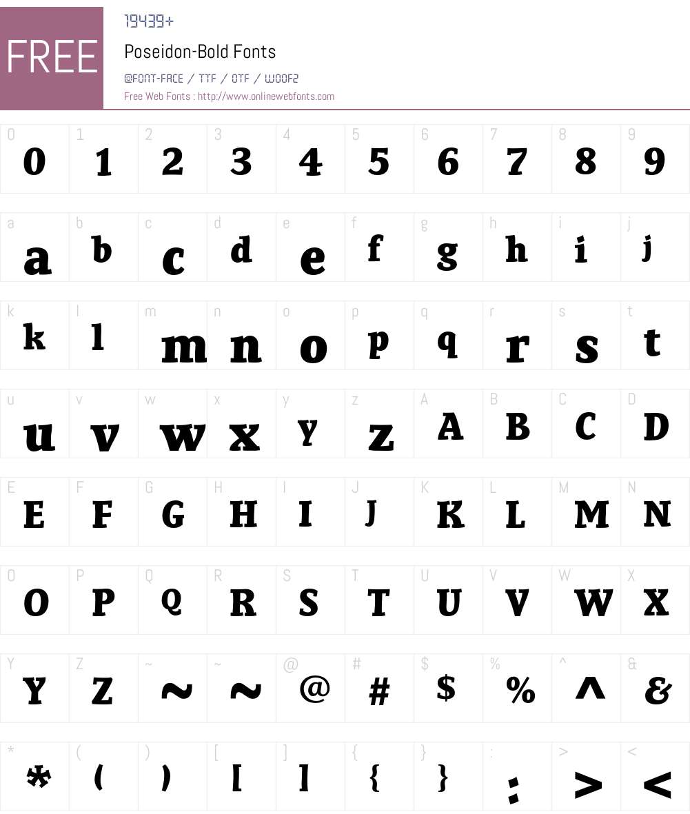 Poseidon Font Screenshots