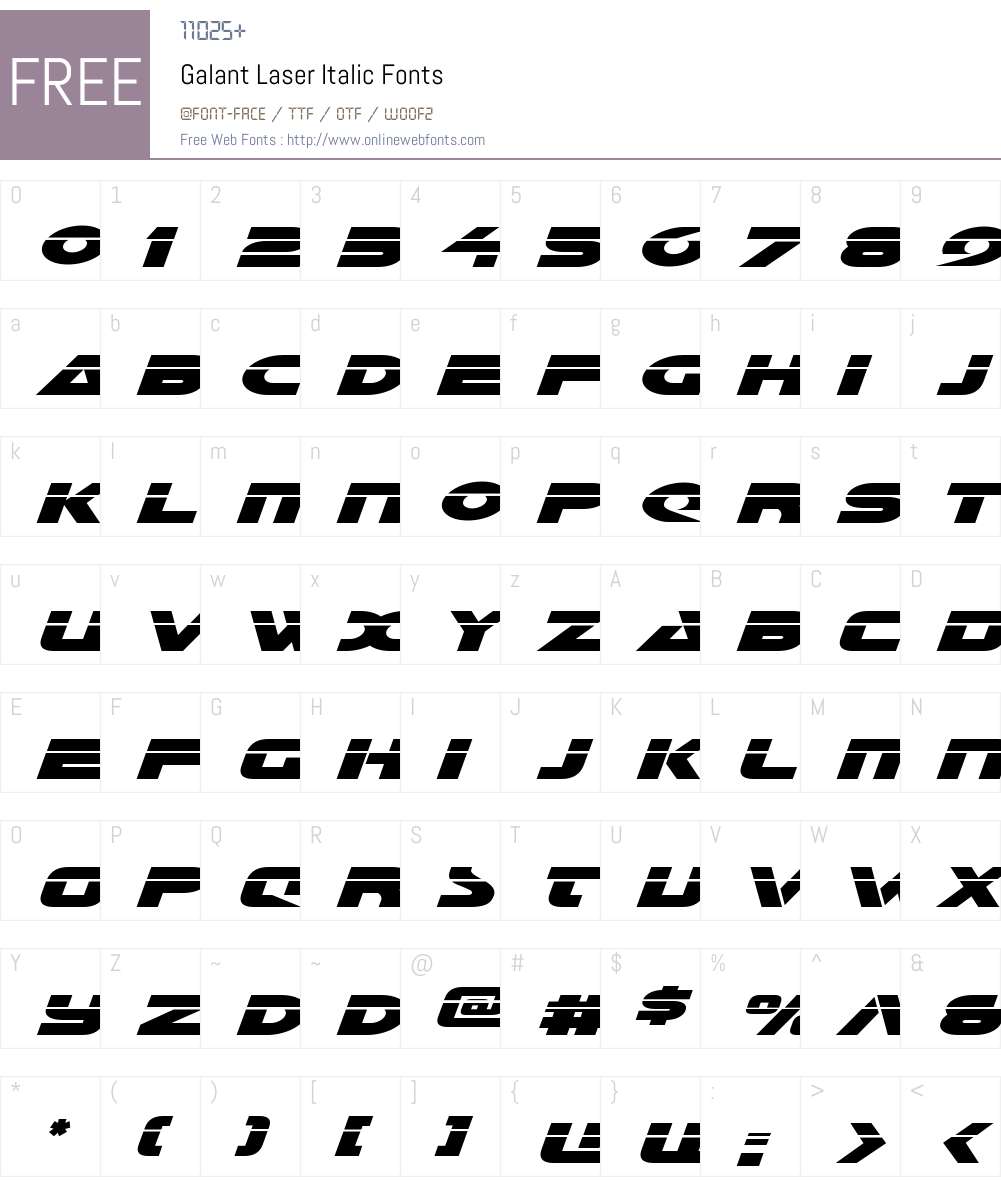 Galant Laser Italic Font Screenshots