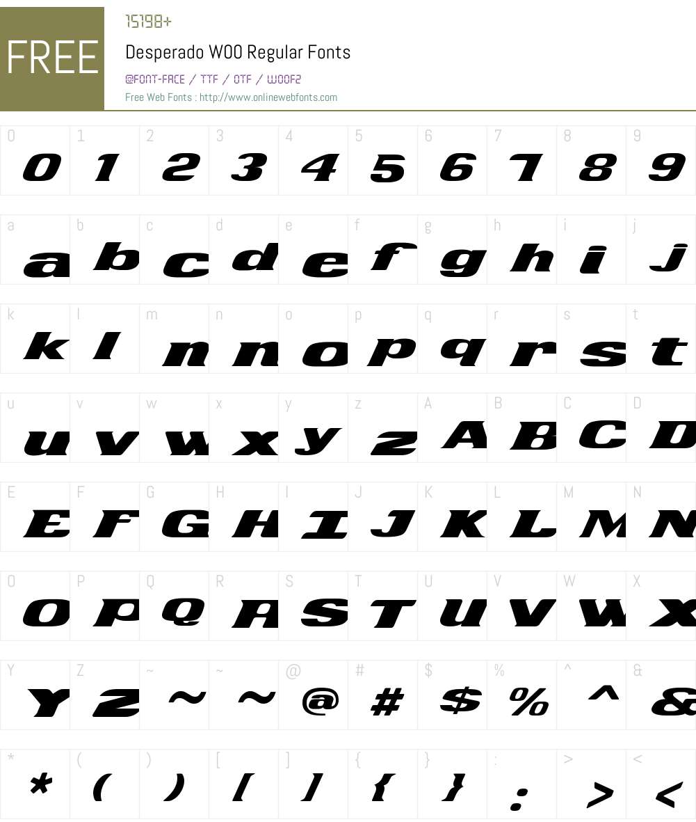 DesperadoW00-Regular Font Screenshots