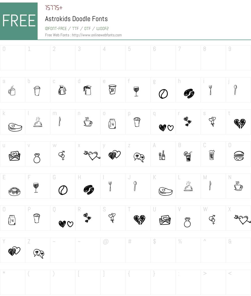 Astrokids Doodle Font Screenshots