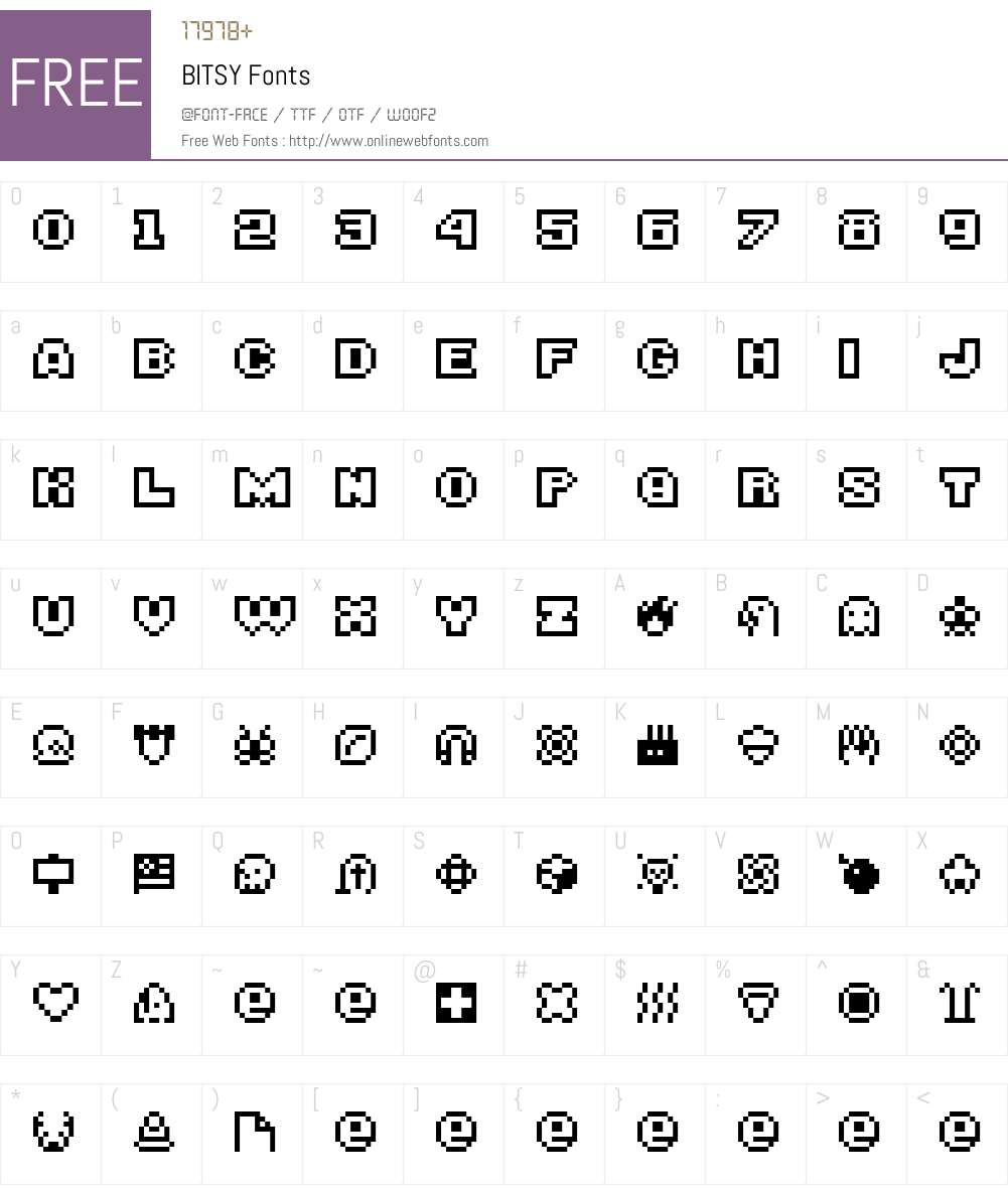 BITSY Font Screenshots
