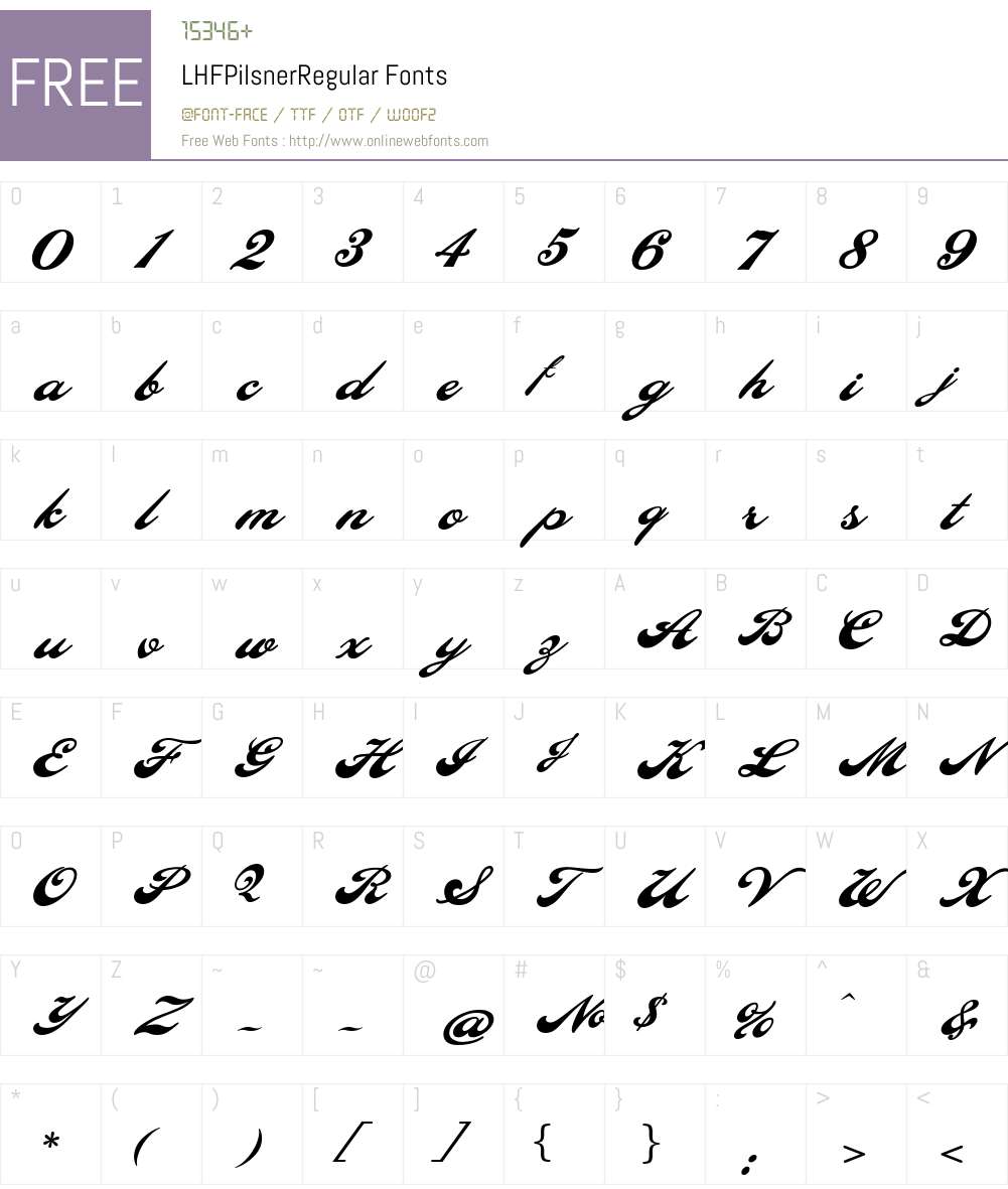 LHFPilsnerRegular Font Screenshots