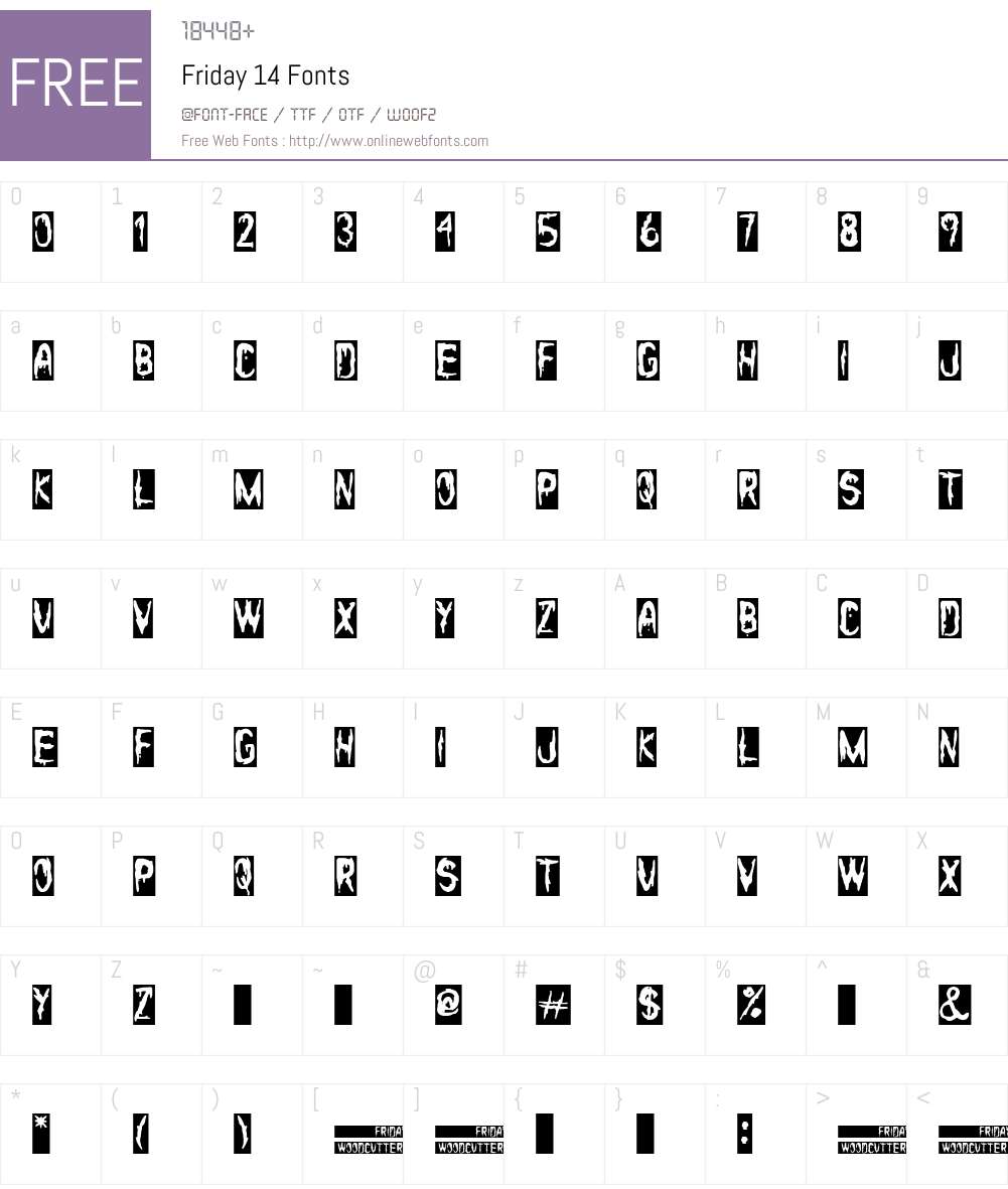 Friday 14 Font Screenshots