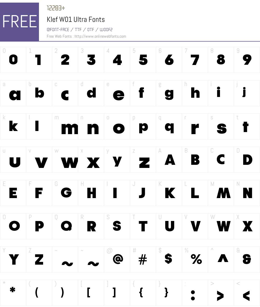 KlefW01-Ultra Font Screenshots