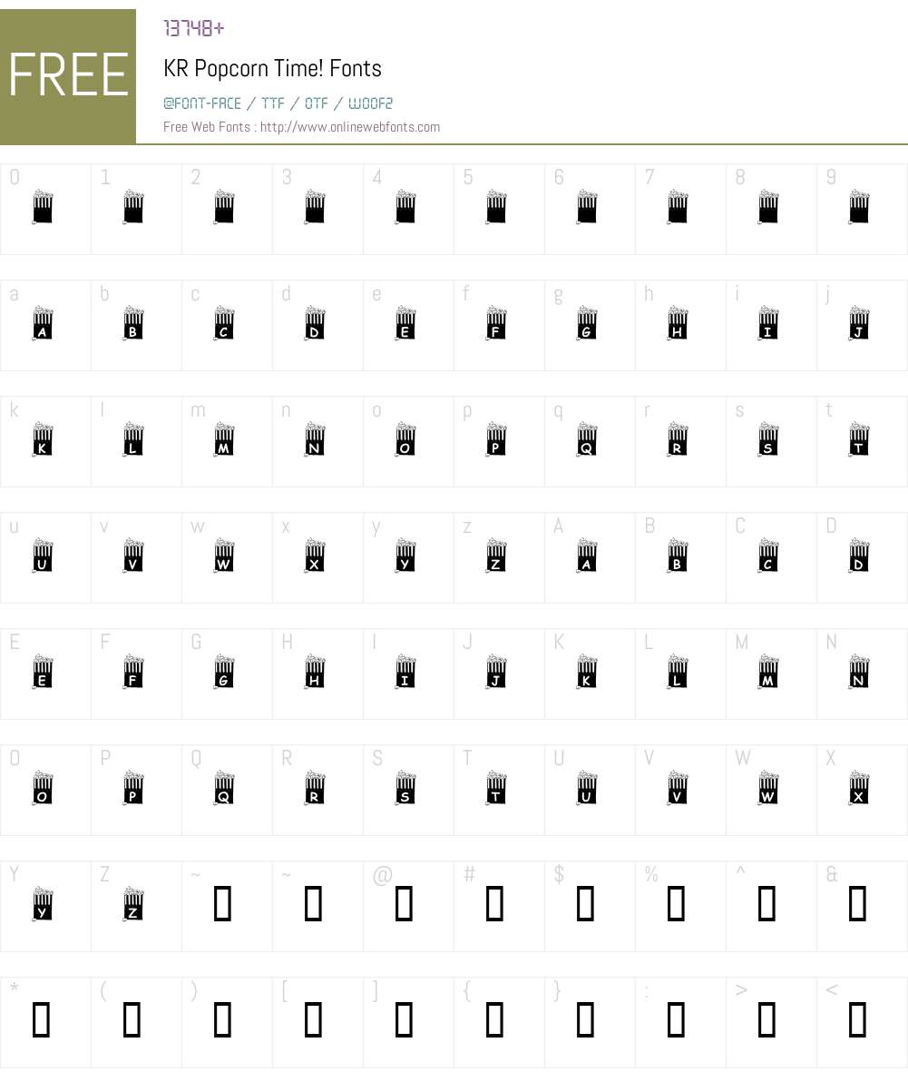 KR Popcorn Time! Font Screenshots