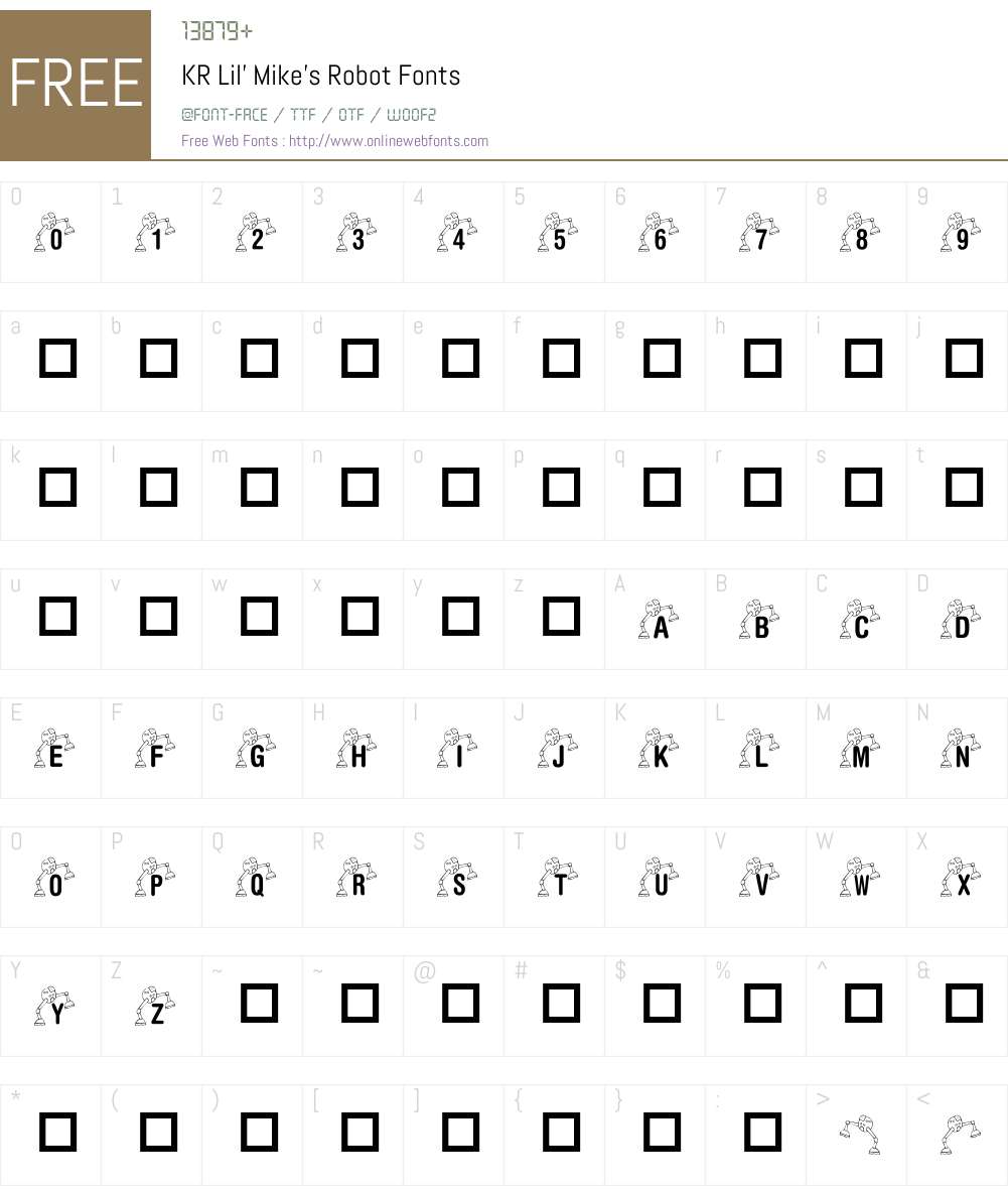 KR Lil' Mike's Robot Font Screenshots