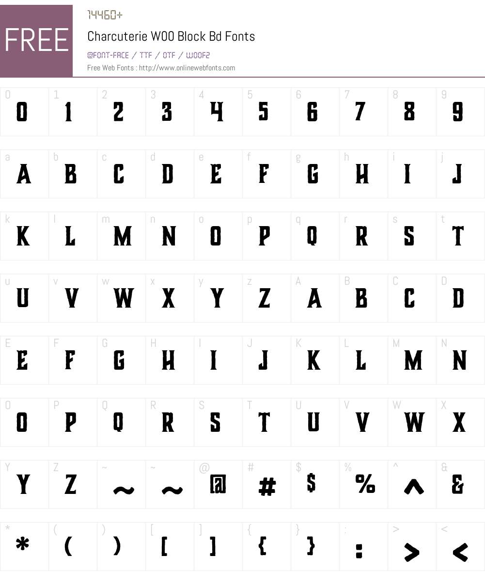 CharcuterieW00-BlockBd Font Screenshots