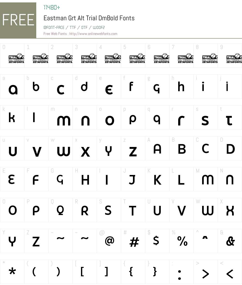 Eastman Grotesque Alt Trial DemiBd Font Screenshots