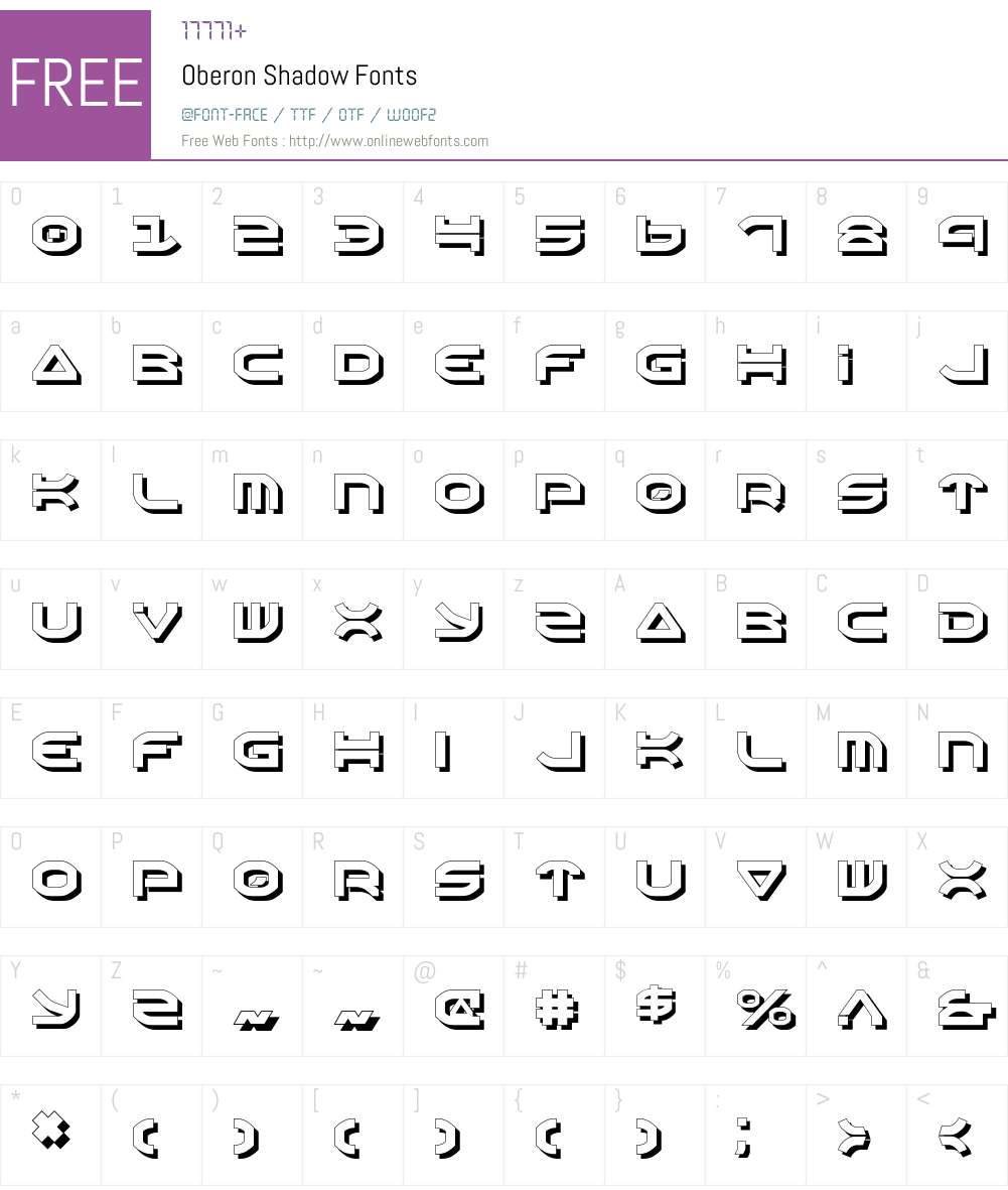 Oberon Shadow Font Screenshots
