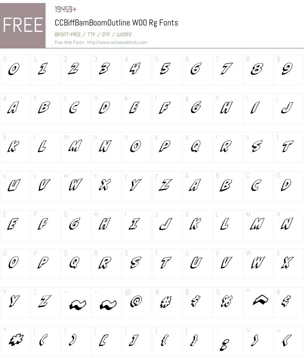 CCBiffBamBoomOutline Font Screenshots