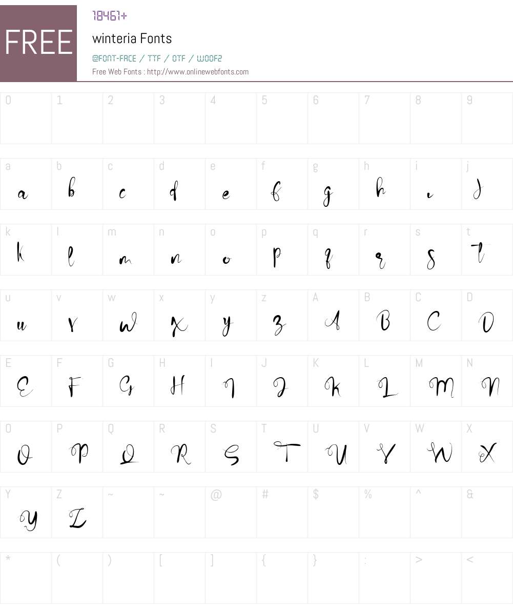 winteria Font Screenshots