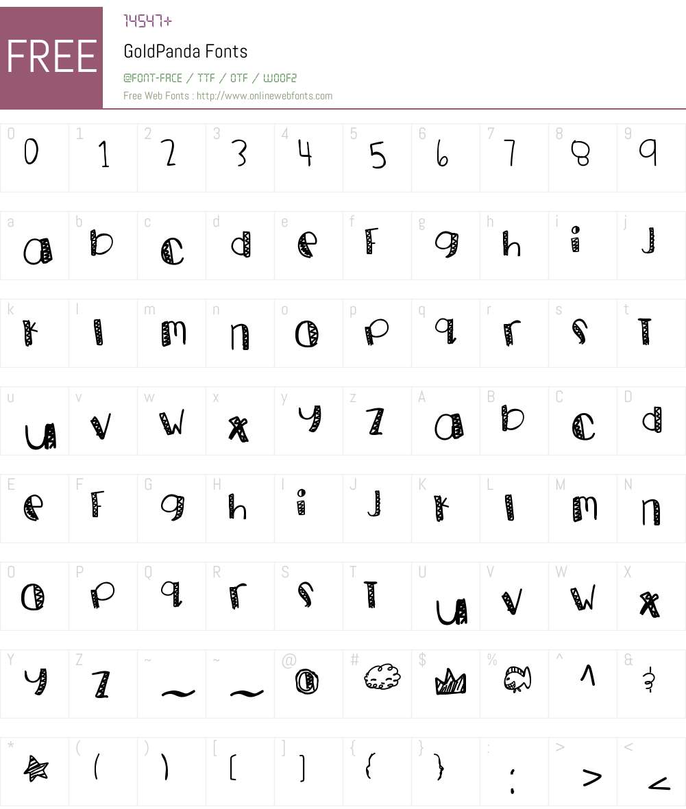 GoldPanda Font Screenshots