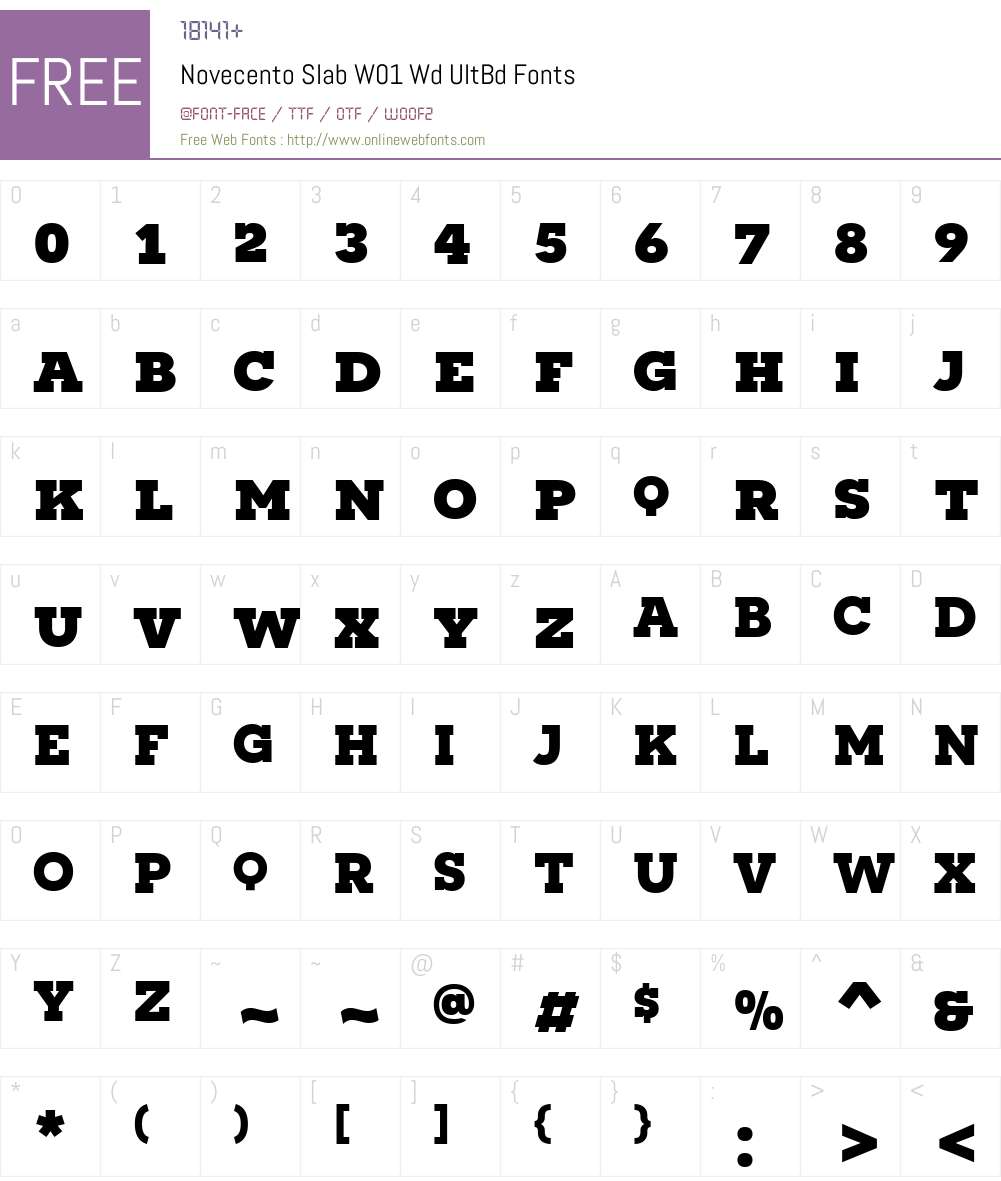 NovecentoSlabW01-WdUltBd Font Screenshots