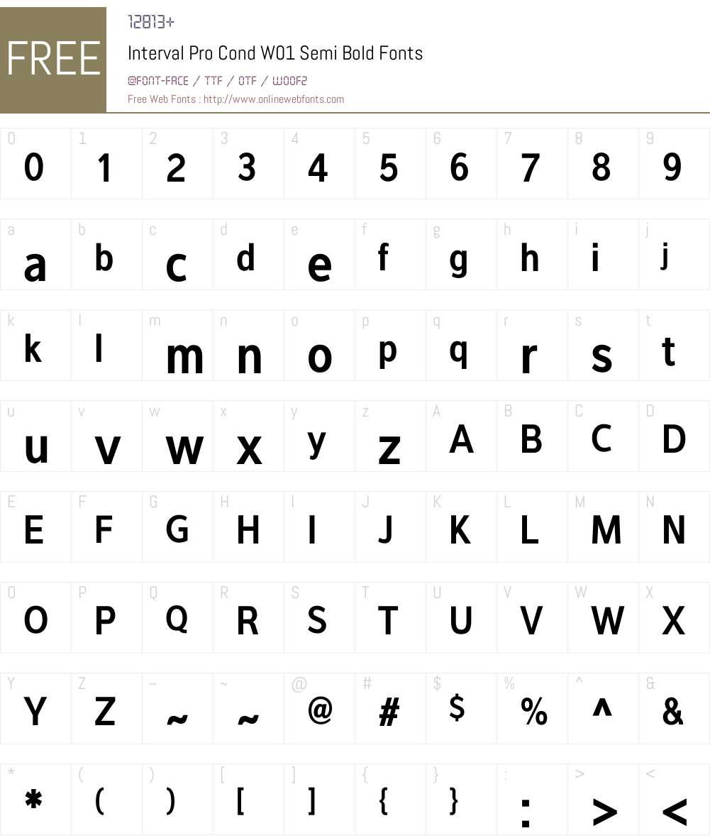 IntervalProCondW01-SemiBold Font Screenshots