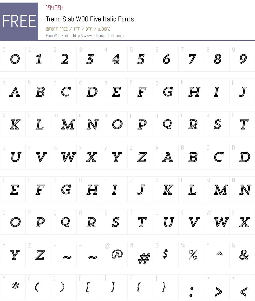 TrendSlabW00-FiveItalic Font Screenshots