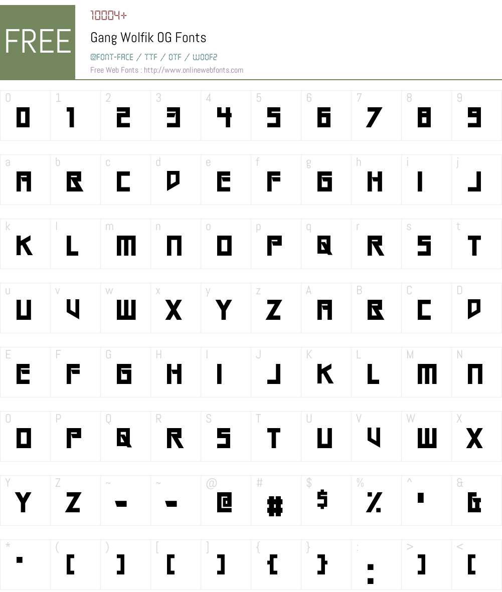 Gang Wolfik OG Font Screenshots