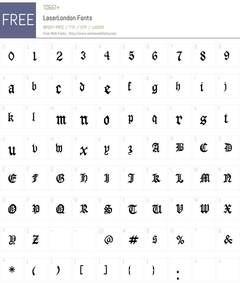 LaserLondon Font Screenshots