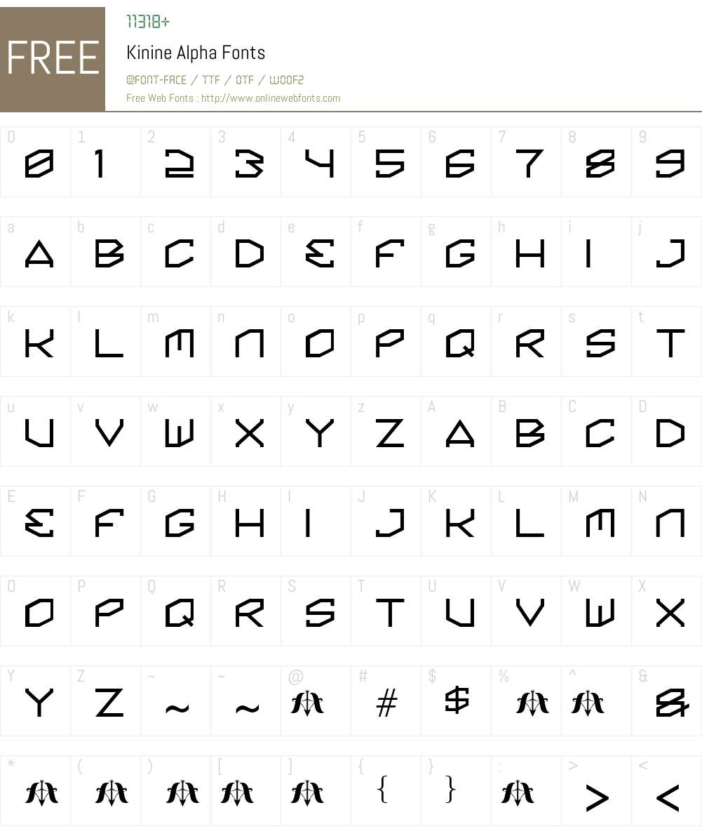 Kinine Alpha Font Screenshots