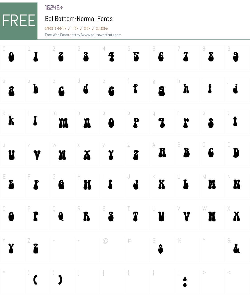 BellBottom-Normal Font Screenshots