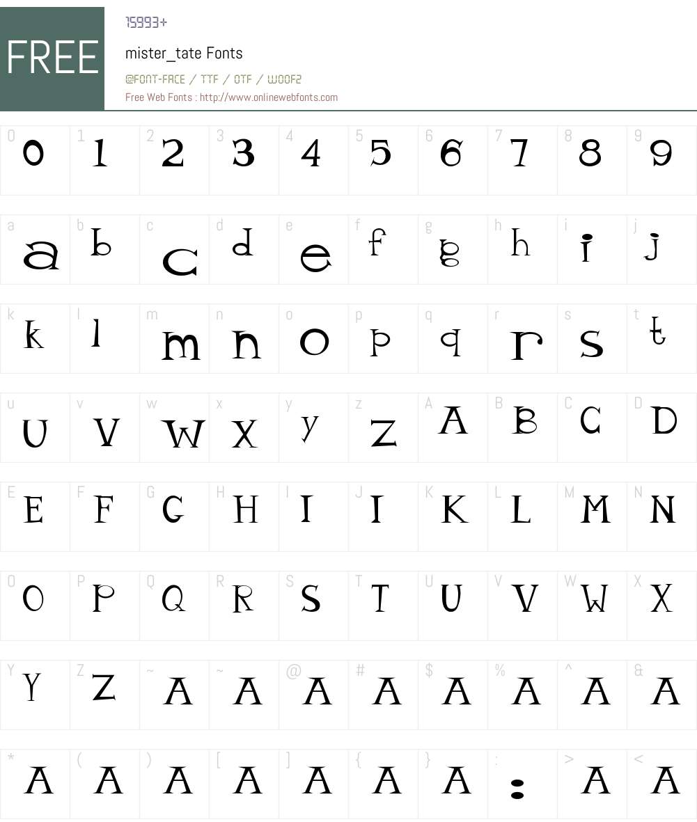 mister_tate Font Screenshots